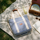 Sac Isotherme De Style Fourre-Tout Rayé - Bleue