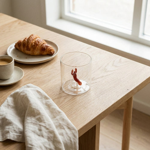 Borosilicate Glass Tumbler - Lobster Figurine