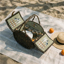 Cesta de picnic de mimbre para 4 personas - Verde