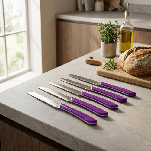 Solstice Violine - Set De 6 Couteaux À Dents Multi-Usages