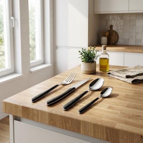 Solstice Bois Noir - Ménagère 24 Pièces