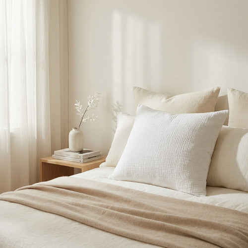 Taie D'Oreiller Gaze De Coton - Blanc 02 - Uni