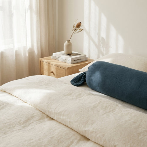 Taie De Traversin Gaze De Coton - Bleu 14 - Uni