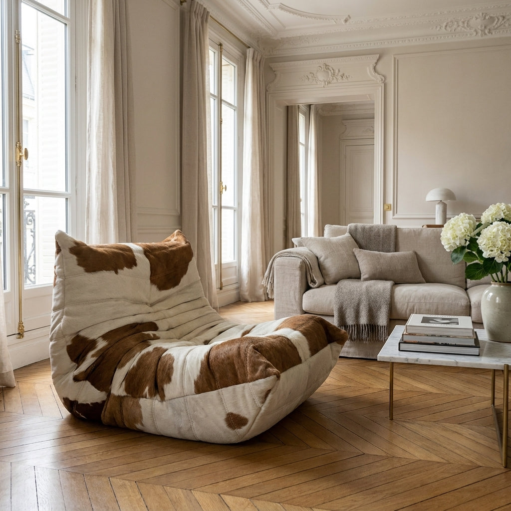 Two-Tone Leather Togo Lounge Chair