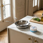 Gourmet - Lot De 1 Poêle Inox 28cm + 1 Sauteuse Inox 24 cm + 1 Pierre D'Argent Citron 300g (Entretien De L'Inox)
