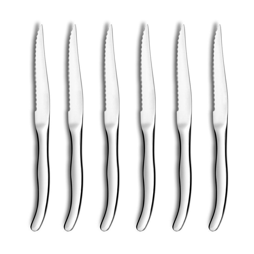 Virgule - Set of 6 Steak Knives - Stainless Steel - Inox