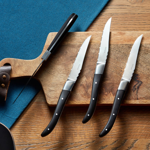 Set Of 6 Steak Knives - Riviera - Black