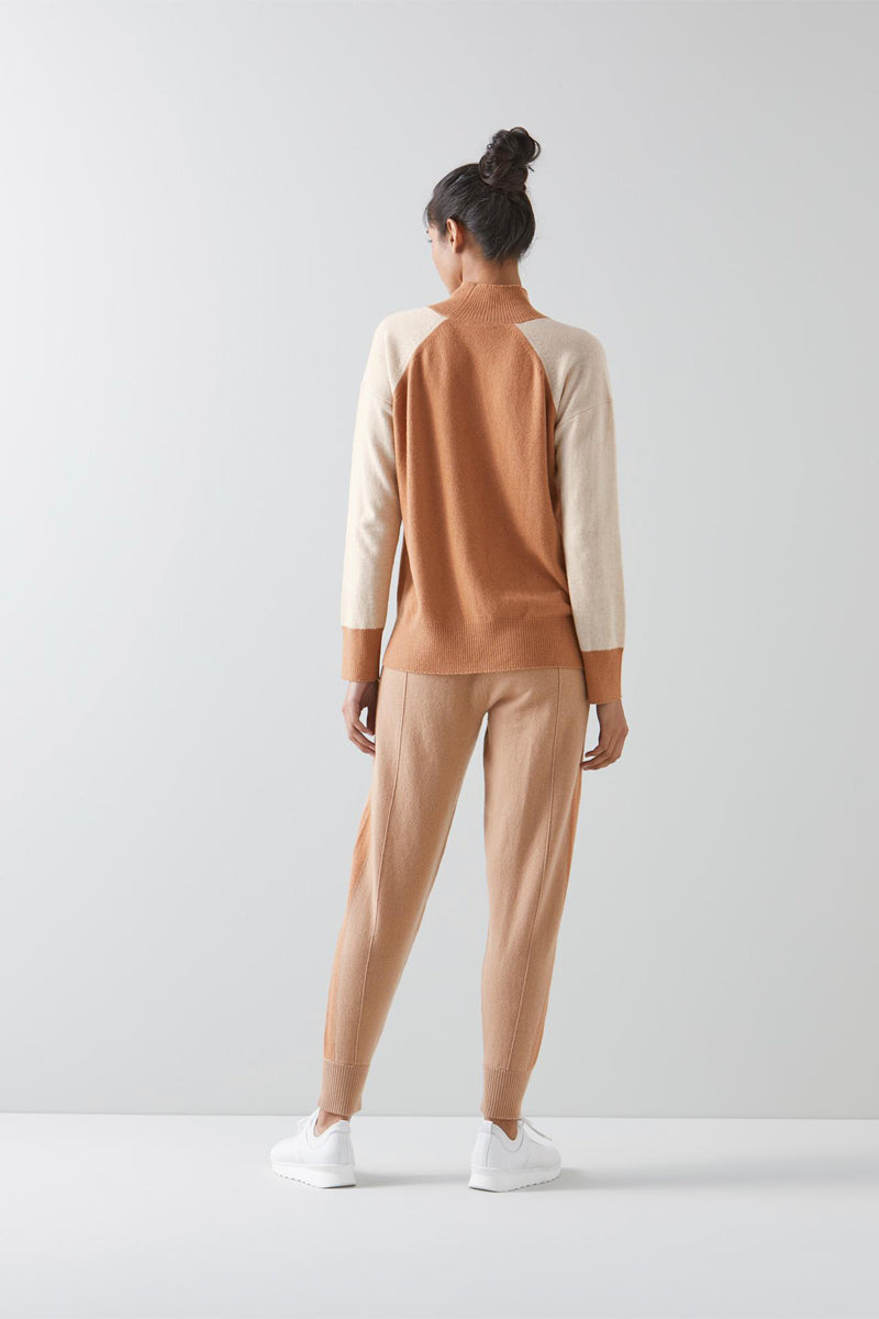 Jogging En Cachemire Bergen - Camel Et Beige