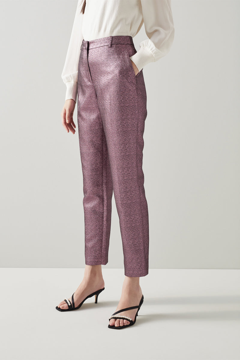 Pantalón Recto 7/8 Talle Alto Issy - Rosa