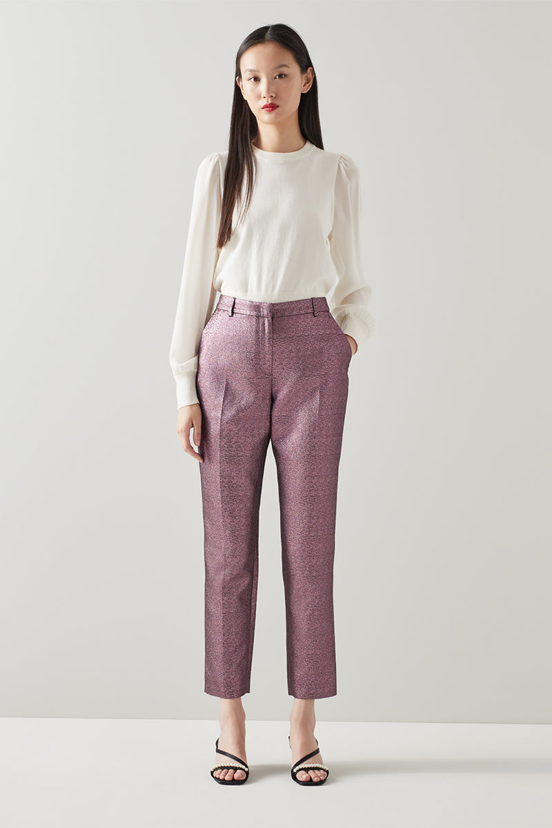 Pantalón Recto 7/8 Talle Alto Issy - Rosa