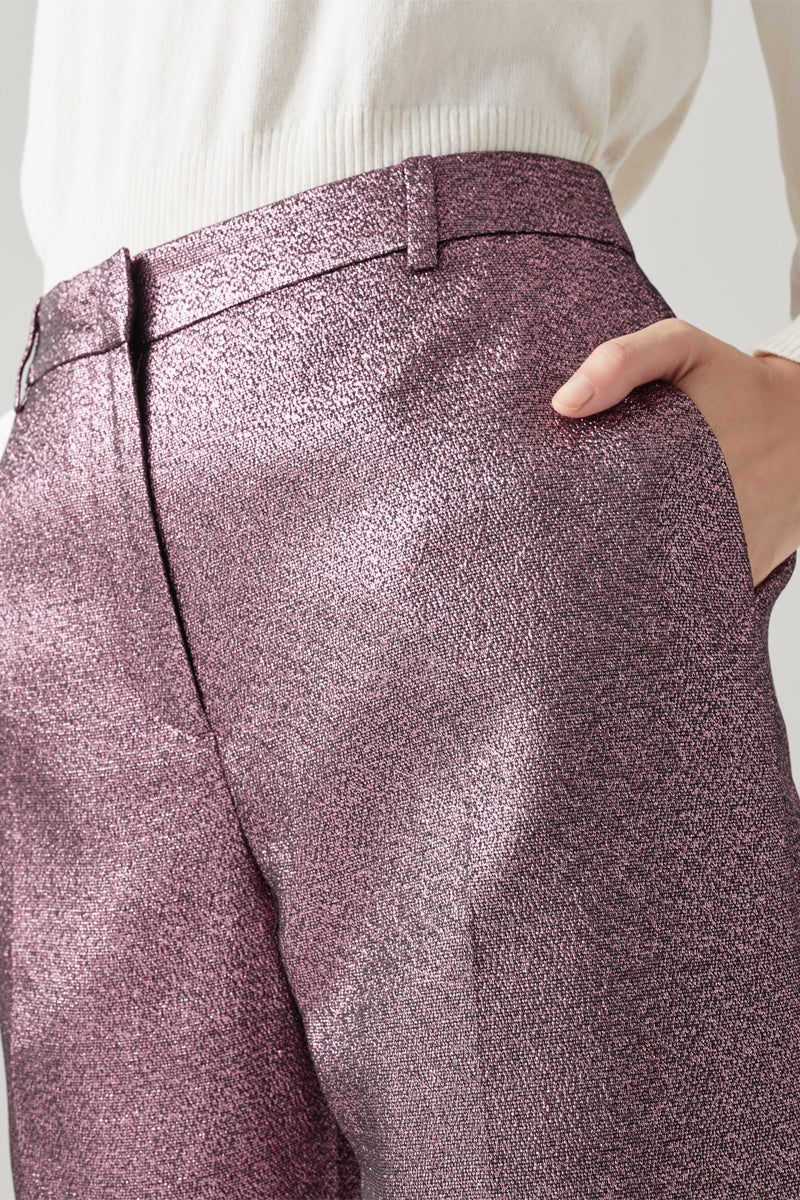 Pantalón Recto 7/8 Talle Alto Issy - Rosa