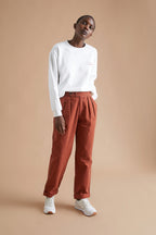 Pantalon droit Rouge brique - Femme