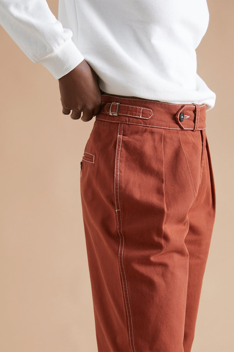 Pantalon droit Rouge brique - Femme
