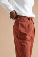 Pantalon droit Rouge brique - Femme