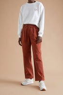 Pantalon droit Rouge brique - Femme