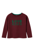 Camiseta algodón orgánico burdeos - Niño