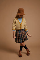 Gorro pescador terciopelo marrón - Niño