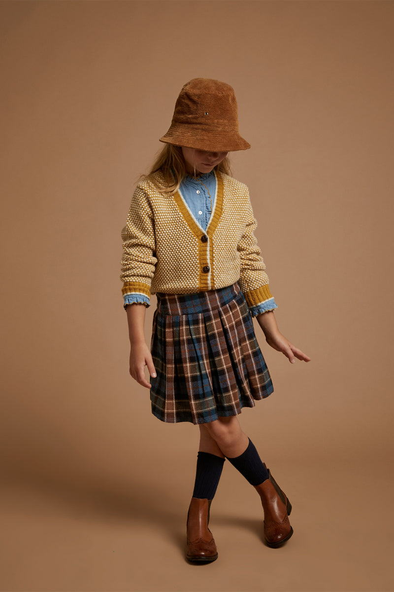 Gorro pescador terciopelo marrón - Niño