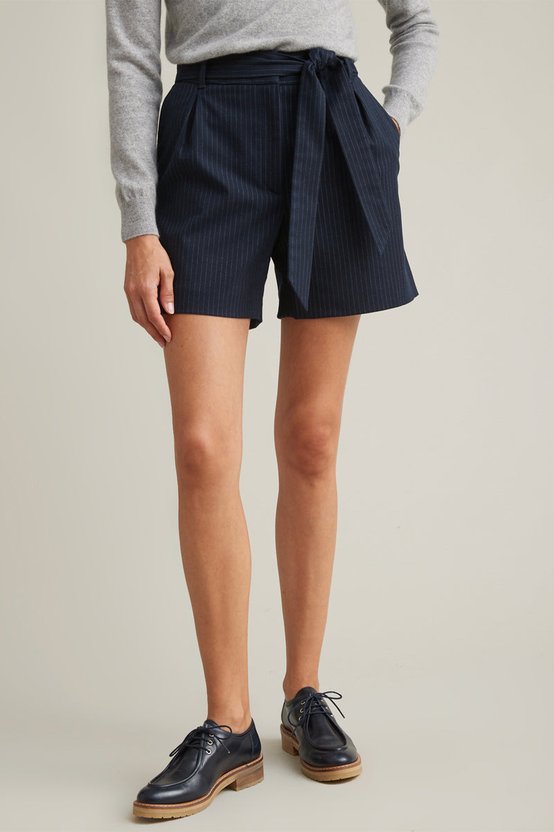 Short taille haute Bleu marine - Femme