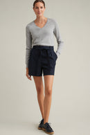 Short taille haute Bleu marine - Femme