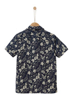 Chemise En Popeline Légère - Marine Imprimé - Garçon