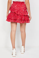 Jupe Volantée Rouge