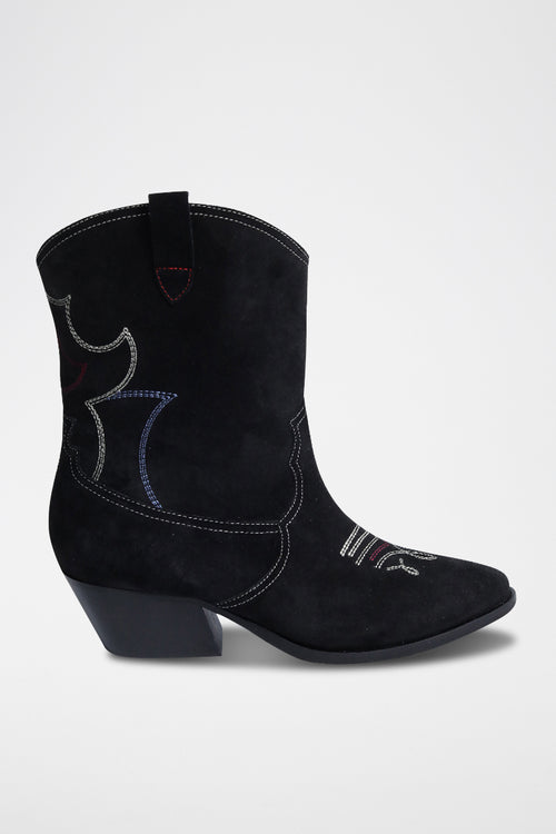 Bottines En Nubuck Noir