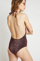 Maillot 1 Pièce Shine Lurex - Doré Rose