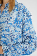 Tie And Dye Cobalt Blue And Light Blue Blouse