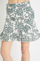 Berenice - Light Blue And Ecru Straight Skirt