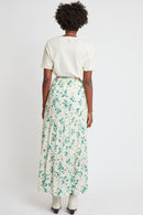 Long High Waist Skirt Blanc And Water Green