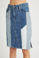 Jupe Droite En Jean Bleu