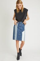 Jupe Droite En Jean Bleu