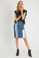 Jupe Droite En Jean Bleu