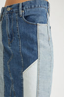 Jupe Droite En Jean Bleu