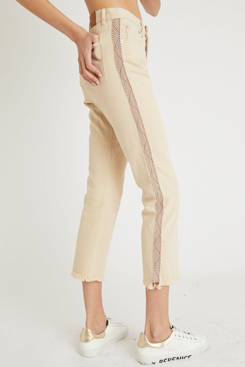 Straight Beige Jeans