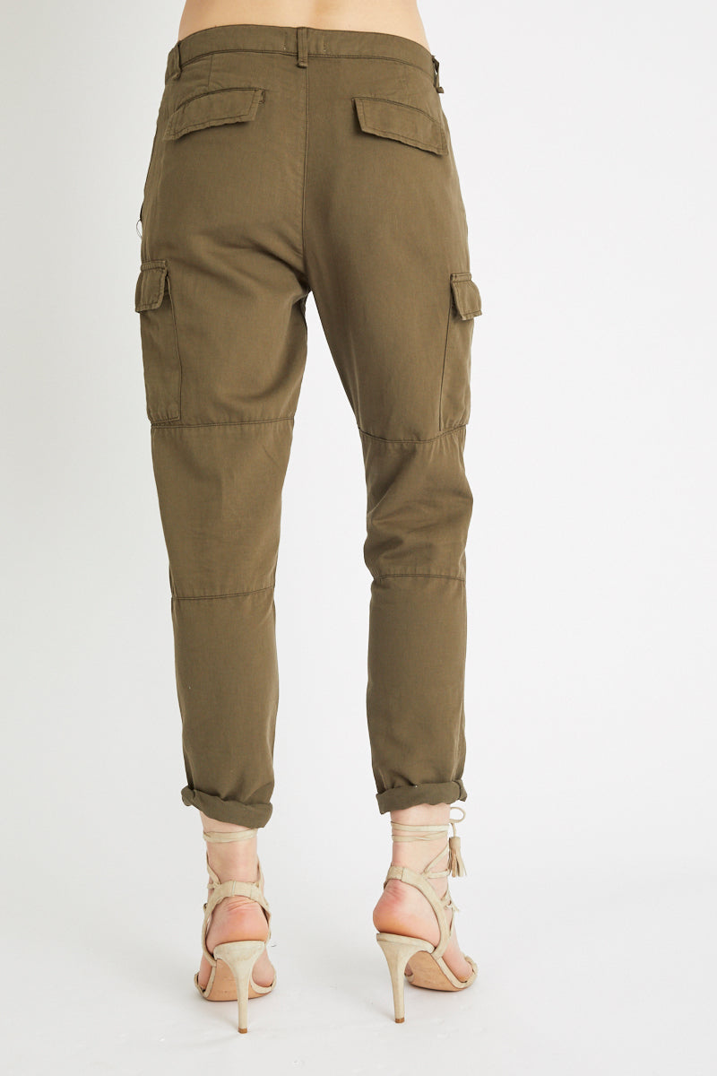 Berenice - Pantalon Cargo Vert Olive