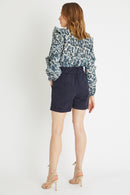 Midnight Blue High Waist Shorts