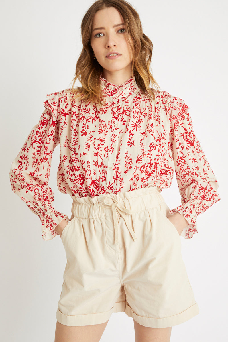 Short Taille Haute Beige