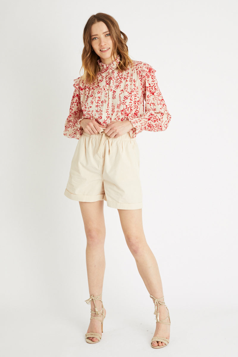 Short Taille Haute Beige