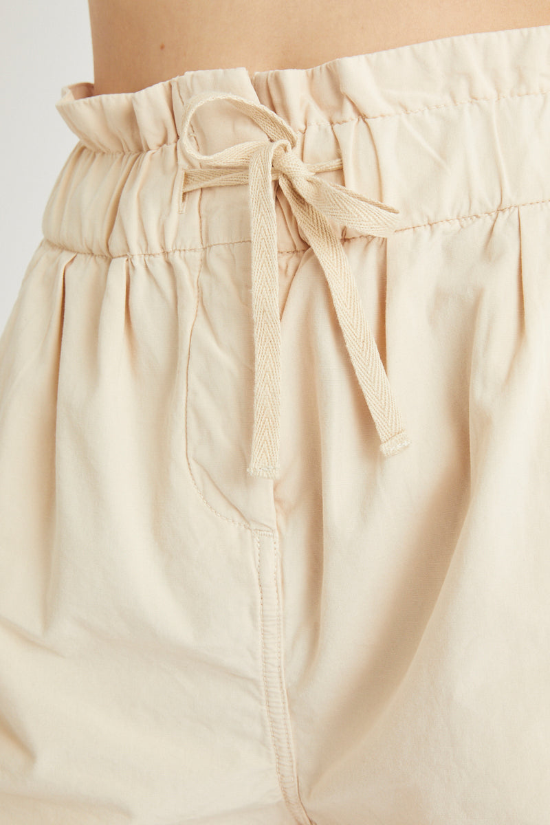 Short Taille Haute Beige