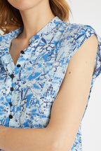 Top tie-and-dye azul cobalto y azul claro
