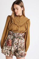 Berenice - Blusa caqui y beige