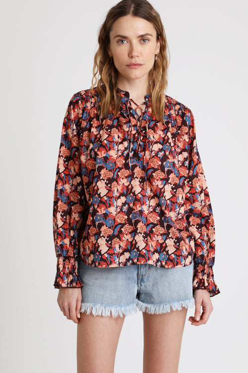 Blouse Corail Et Noir