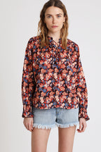 Berenice - Blusa Coral y Negro