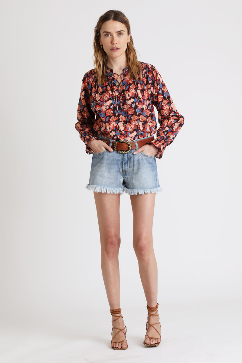 Berenice - Blusa Coral y Negro