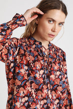 Berenice - Blusa Coral y Negro