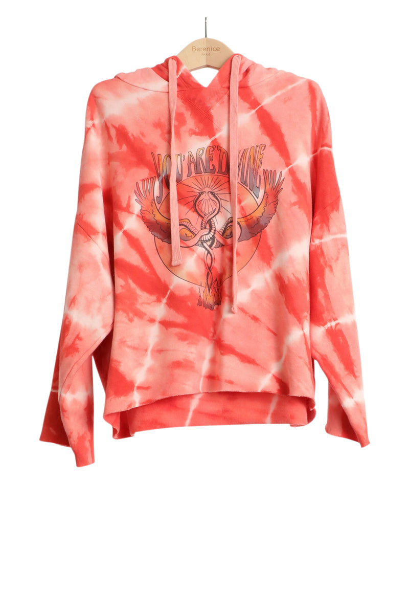 T-Shirt Tie And Dye Coral And Ecru