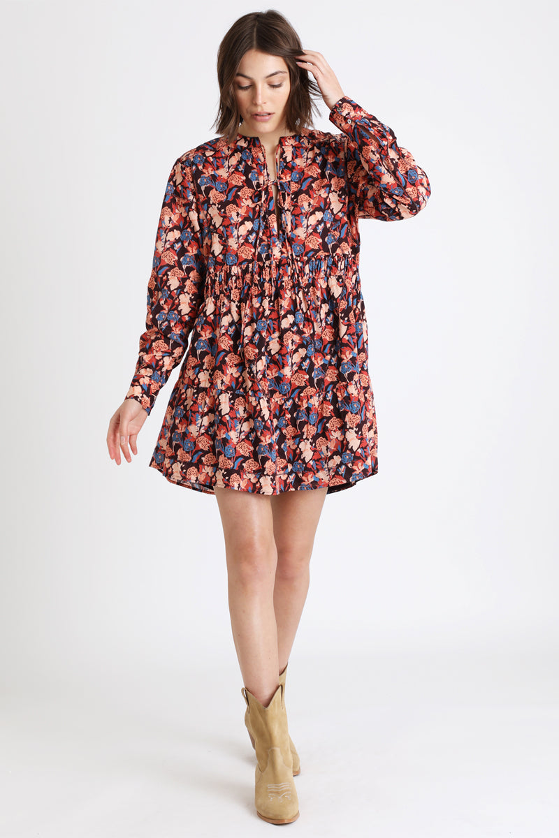 Berenice - Vestido Trapecio Negro y Beige