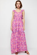 Fuchsia and Cobalt Blue Maxi Dress